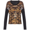 CAPITOLLIUM EXCLUSIVE - BLUSA ANIMAL PRINT MANGA LONGA - PRETO