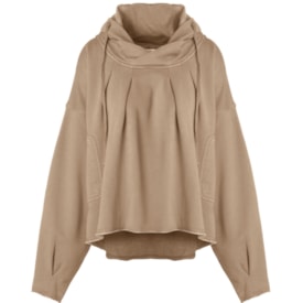 CAPITOLLIUM EXCLUSIVE - MAXI PELERINE MOLETOM COM CAPUZ - KHAKI