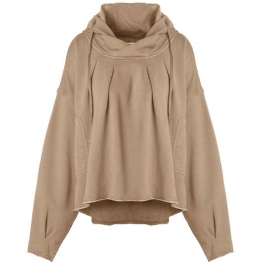 CAPITOLLIUM EXCLUSIVE - MAXI PELERINE MOLETOM COM CAPUZ - KHAKI