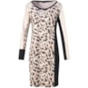 BORDA BARROCA - VESTIDO CURTO SUEDE ANIMAL PRINT RECORTES - BEGE