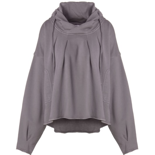 CAPITOLLIUM EXCLUSIVE - MAXI PELERINE MOLETOM COM CAPUZ - GRAFITE